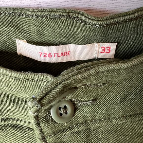 Levis Jeans Womens Size 33 Green Western High Rise Flare Colorful Bootcut - Picture 2 of 16